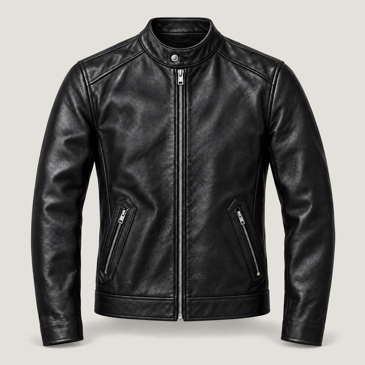 Jacket front — ice-gray studio background