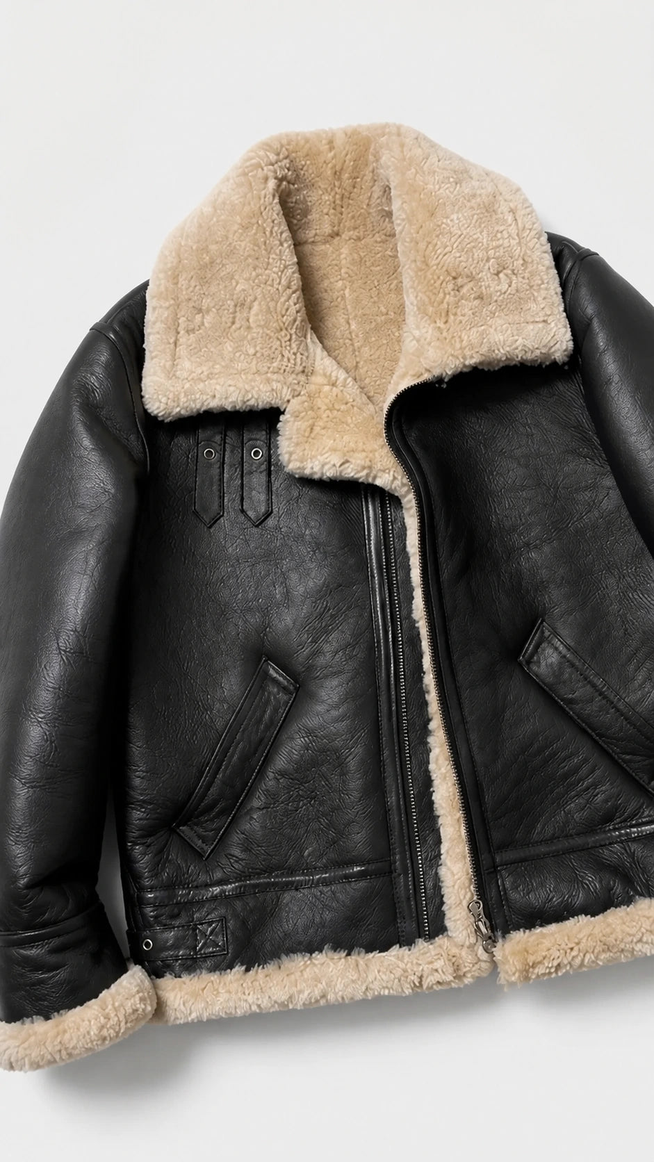 B-3 Shearling Flight Jacket — Black